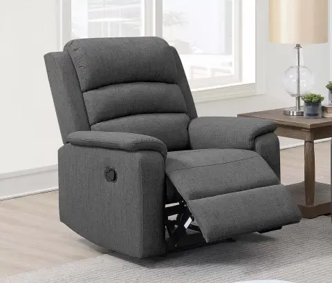 Manual Recliner Single, Dark Gray