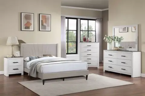 California King Bed, Light Brown