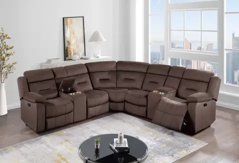 Manual Motion Sectional, Chocolate