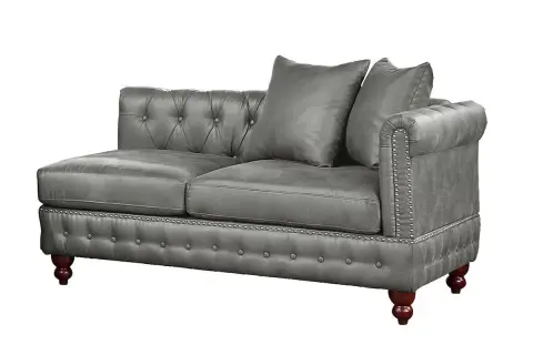 Reversible One-Arm Loveseat, Gray
