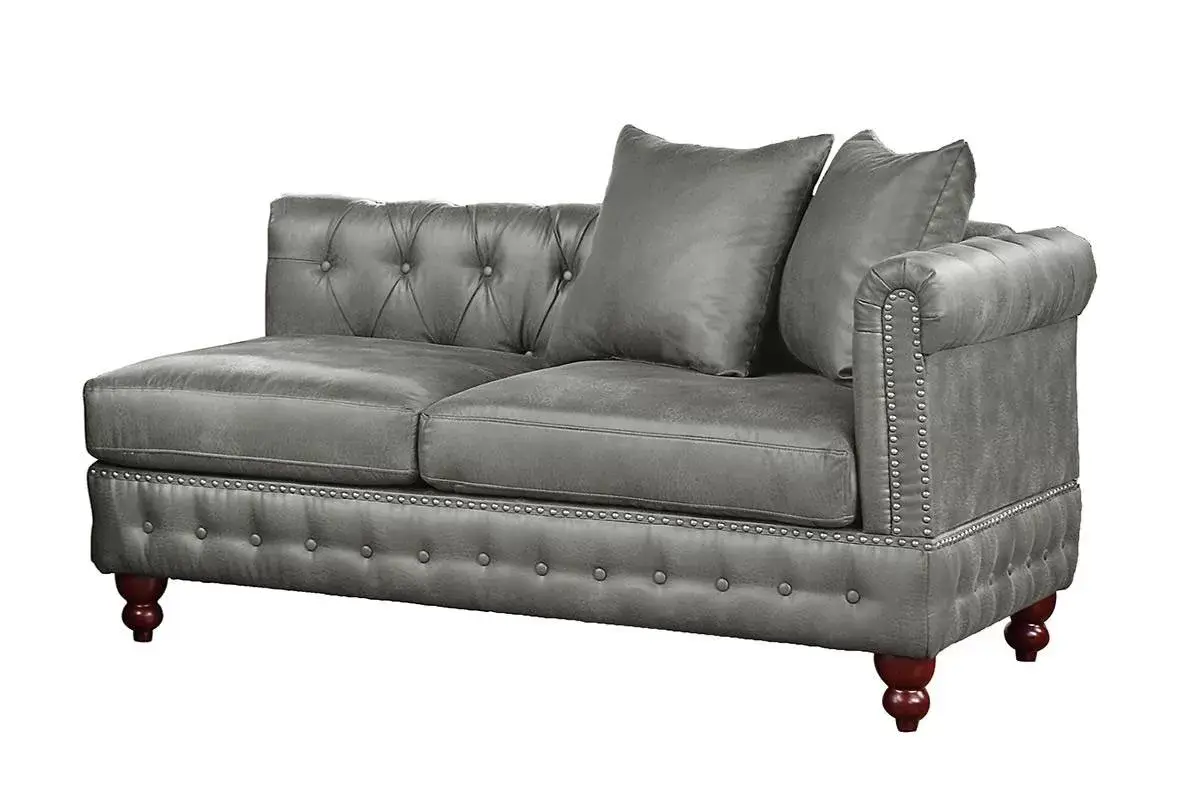 Loveseat reversible de un brazo, Gris
