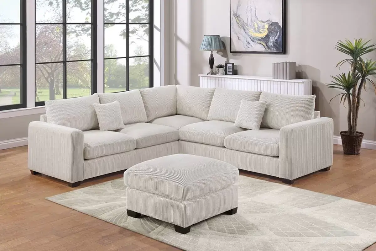 4-Pcs Sectional, Ivory