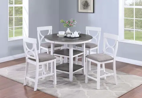 5-Pcs Counter Height Dining Set, White
