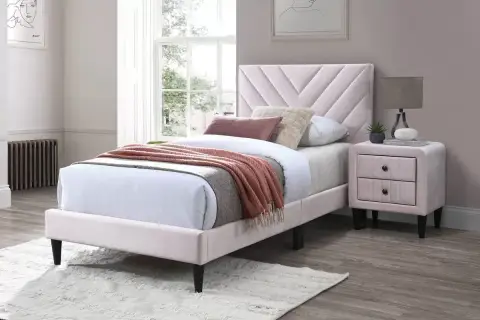 Twin Bed, Light Pink