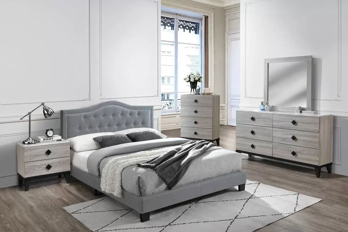 Full Bed, Gray