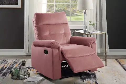 Manual Recliner Single, Blush Pink