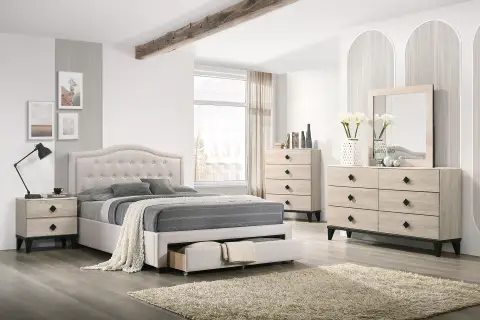 Full Bed, Light Brown