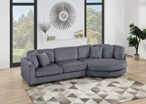 2-Piece Sectional Set XL, Dark Gray