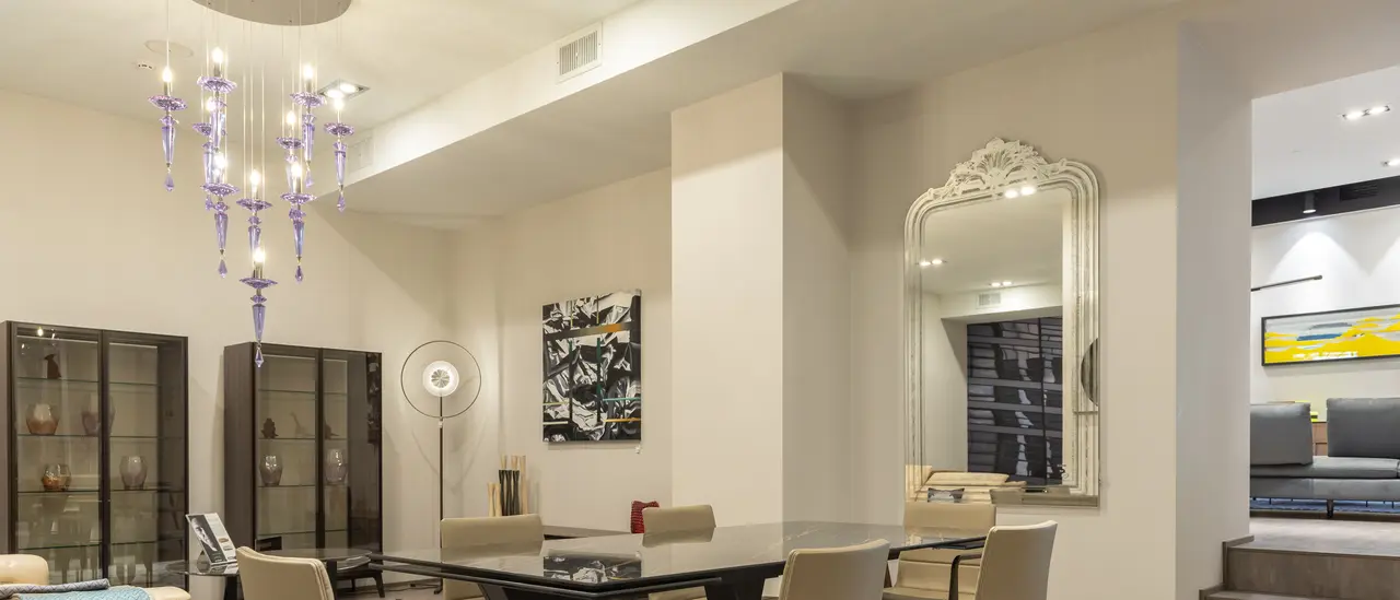 Showroom with dining tables and chairs